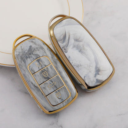 Carsine Chery Car Key Case Gold Inlaid With Jade Grey / Key case