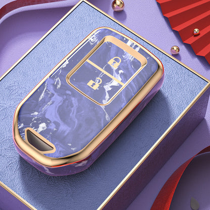 Carsine Honda Car Key Case Gold Inlaid With Jade Purple / Key case