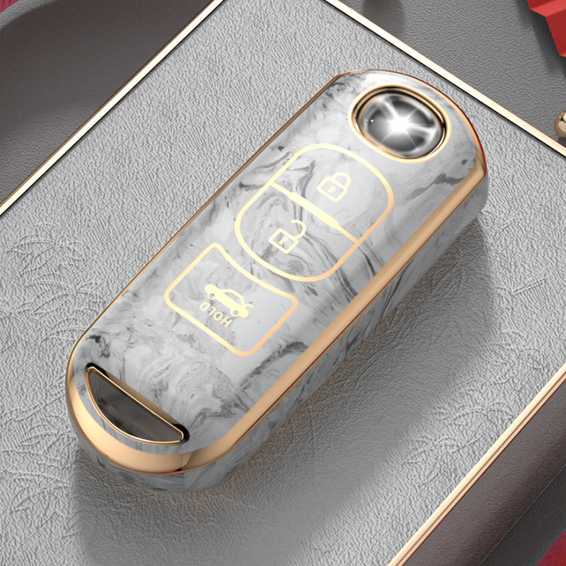 Carsine Mazda Car Key Case Gold Inlaid With Jade Grey / Key case