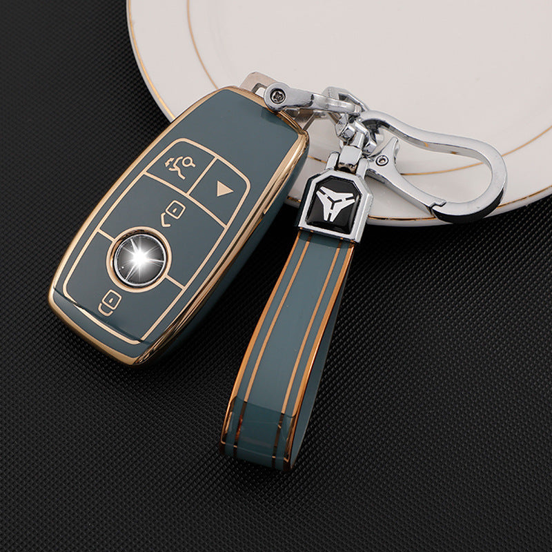 Carsine Mercedes Benz Car Key Case Golden Edge