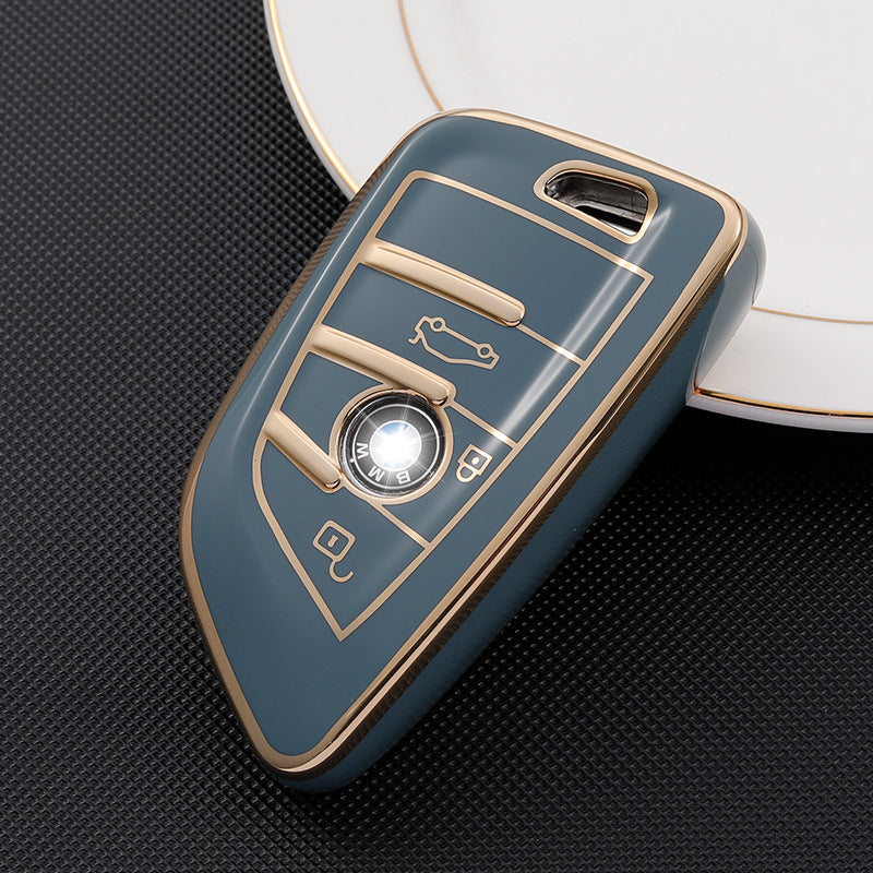 Carsine BMW Car Key Case Golden Edge Grey / Key case