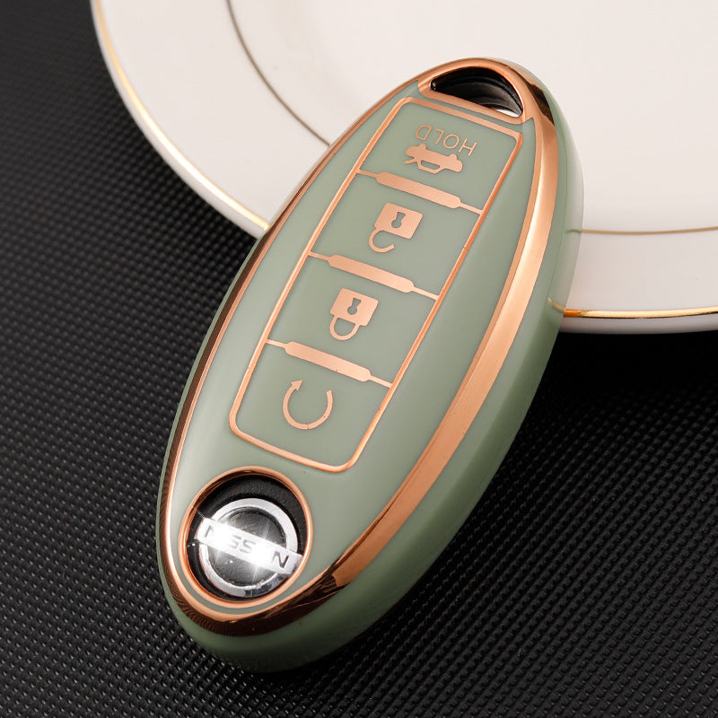 Carsine Nissan Car Key Case Golden Edge