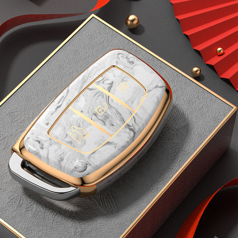 Carsine Hyundai Car Key Case Gold Inlaid With Jade Grey / Key case