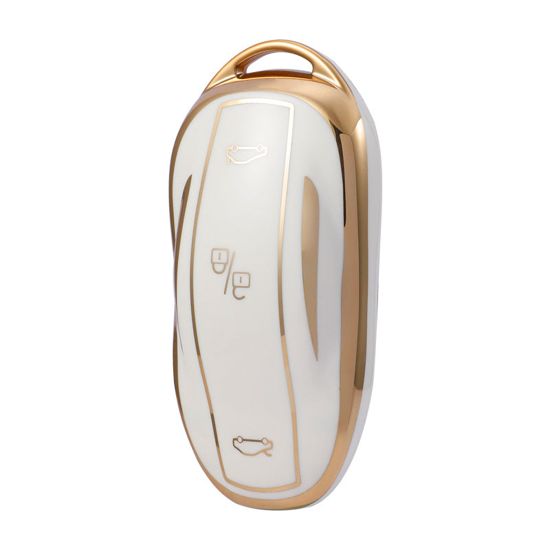 Carsine Tesla Car Key Case Golden Edge