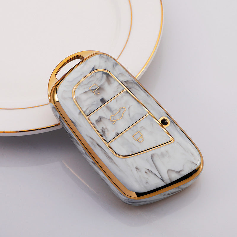 Carsine Chery Car Key Case Gold Inlaid With Jade Grey / Key case