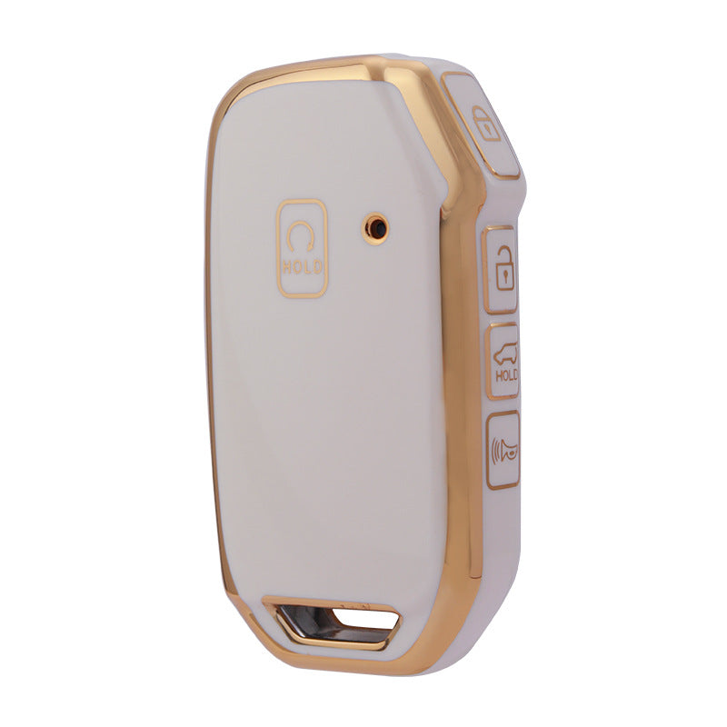 Carsine Kia Car Key Case Golden Edge White / Key case