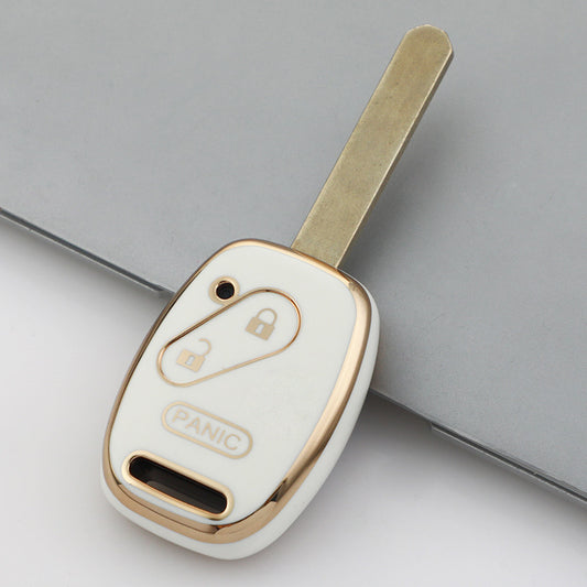 Carsine Honda Acura Car Key Case Golden Edge White / Key case