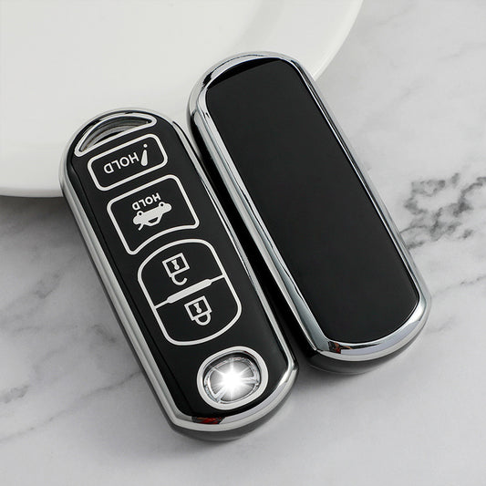 Carsine Mazda Car Key Cover Silver Edge Black / Key case