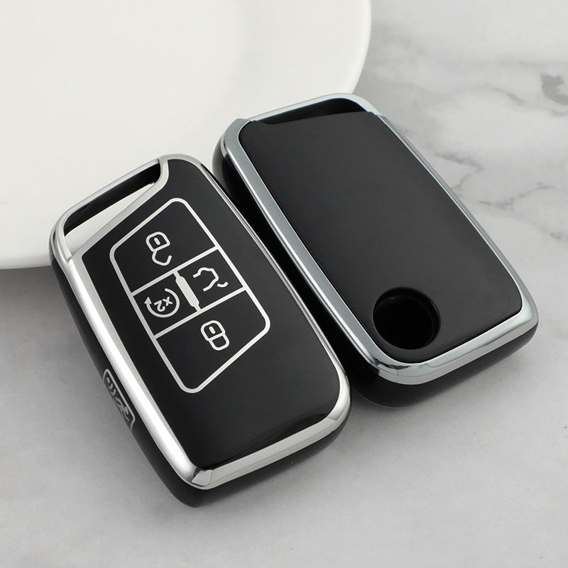 Carsine Volkswagen Car Key Cover Silver Edge Black / Key case