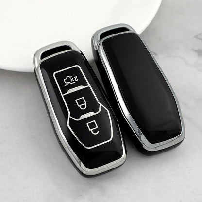Carsine Ford Car Key Cover Silver Edge Black / Key case