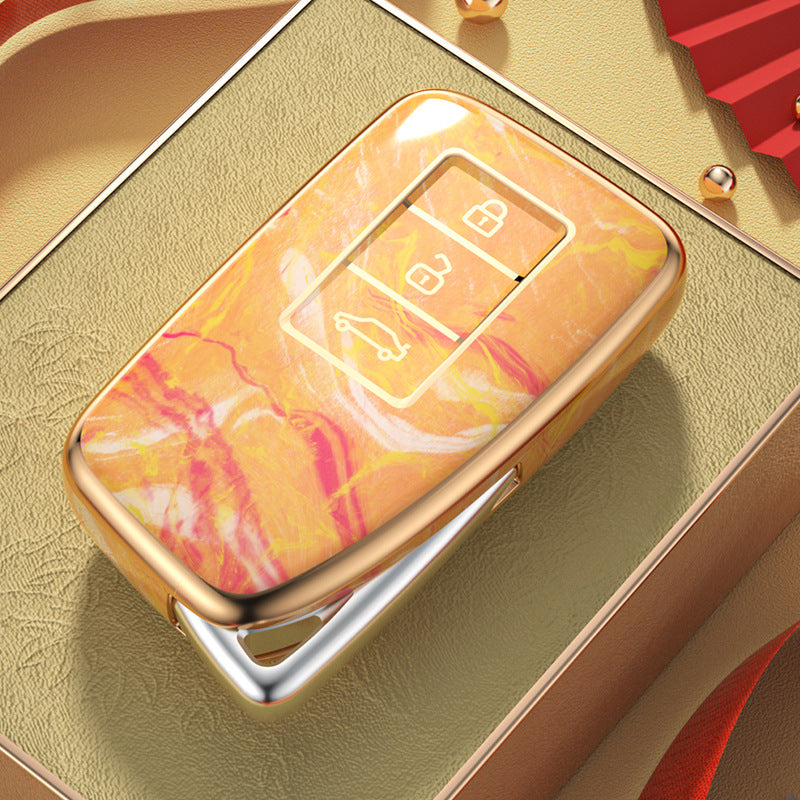 Carsine Lexus Car Key Case Gold Inlaid With Jade Yellow / Key case