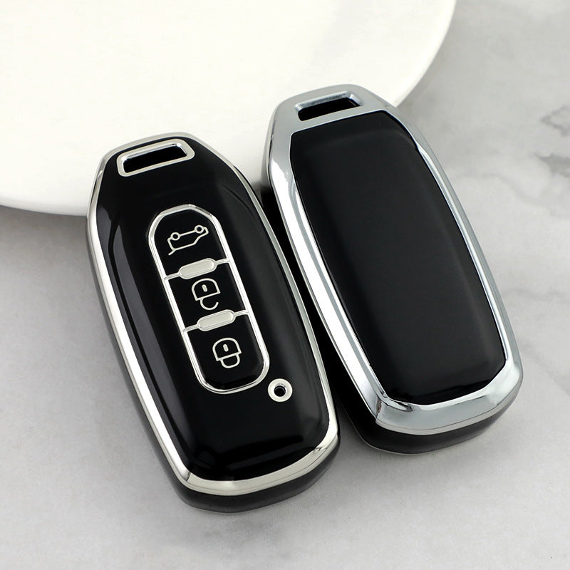 Carsine Ford Car Key Cover Silver Edge Black / Key case