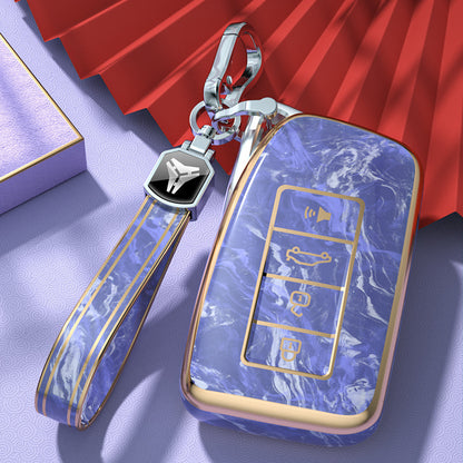 Carsine Lexus Car Key Case Gold Inlaid With Jade Purple / Key case + strap