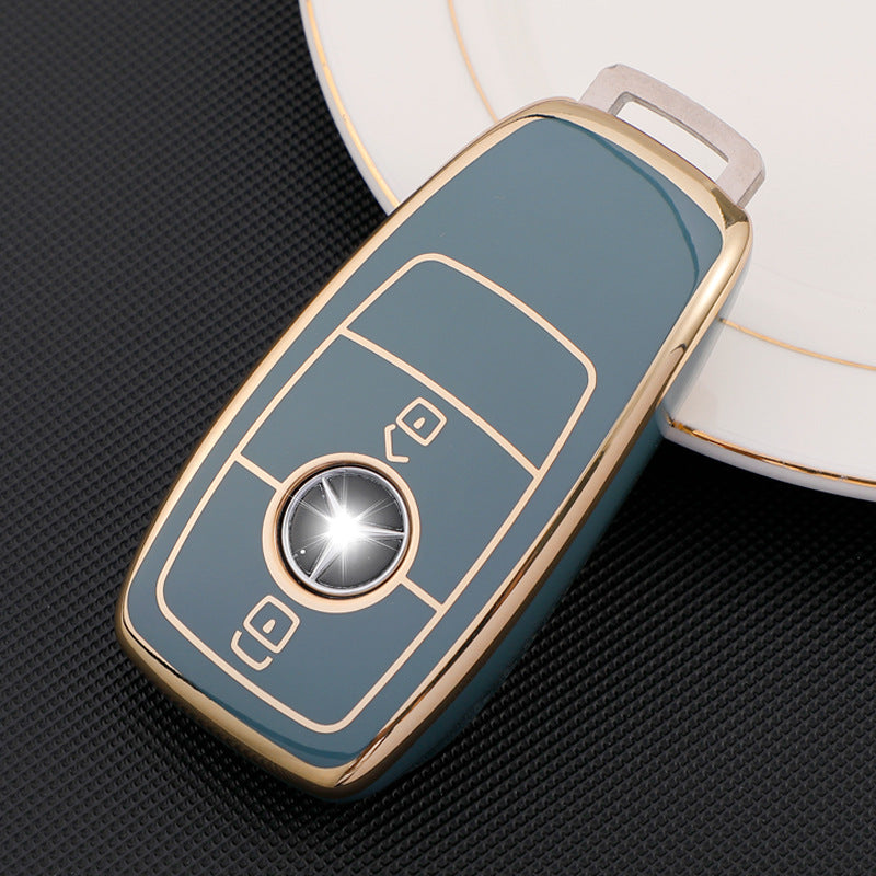 Carsine Mercedes Benz Car Key Case Golden Edge Grey / Key case