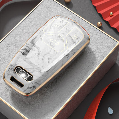 Carsine Audi Car Key Case Gold Inlaid With Jade Grey / Key case