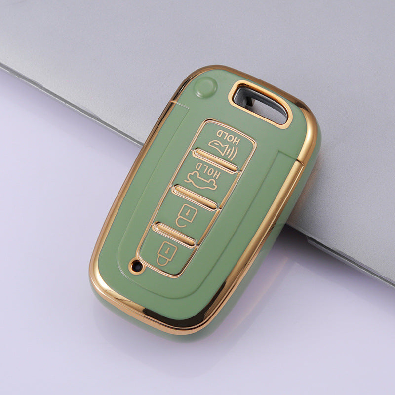 Carsine Hyundai Car Key Case Golden Edge Green / Key case