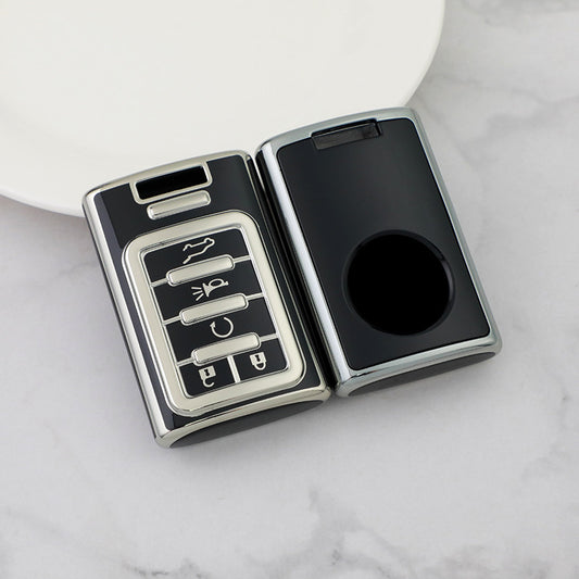 Carsine Cadillac Car Key Cover Silver Edge Black / Key case