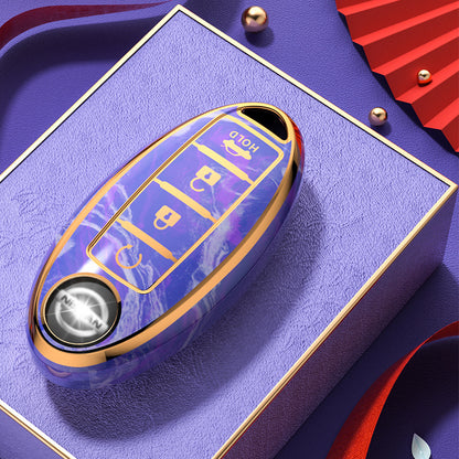 Carsine Nissan Car Key Case Gold Inlaid With Jade Purple / Key case