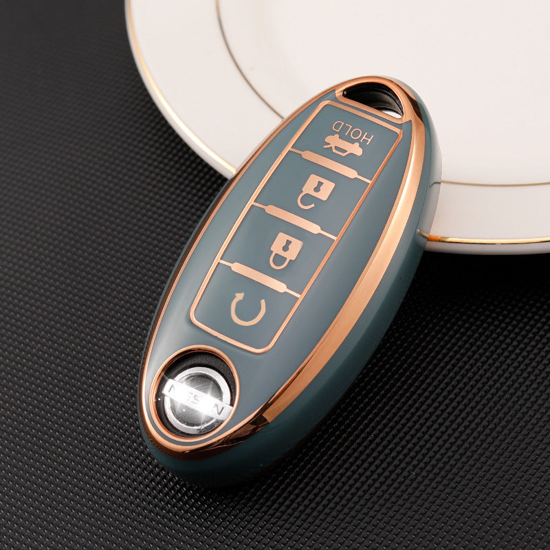 Carsine Nissan Car Key Case Golden Edge