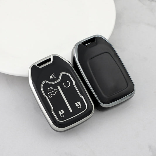 Carsine GMC Car Key Cover Silver Edge Black / Key case