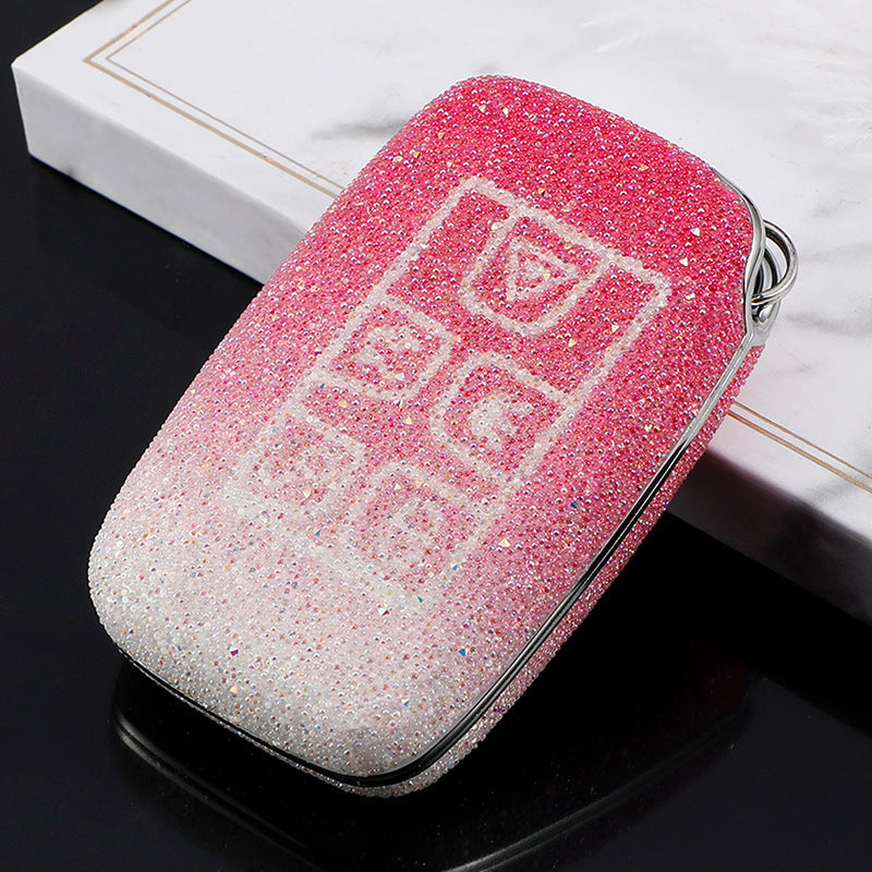 Carsine Land Rover Jaguar Car Key Case Rhinestones Pink / Key case