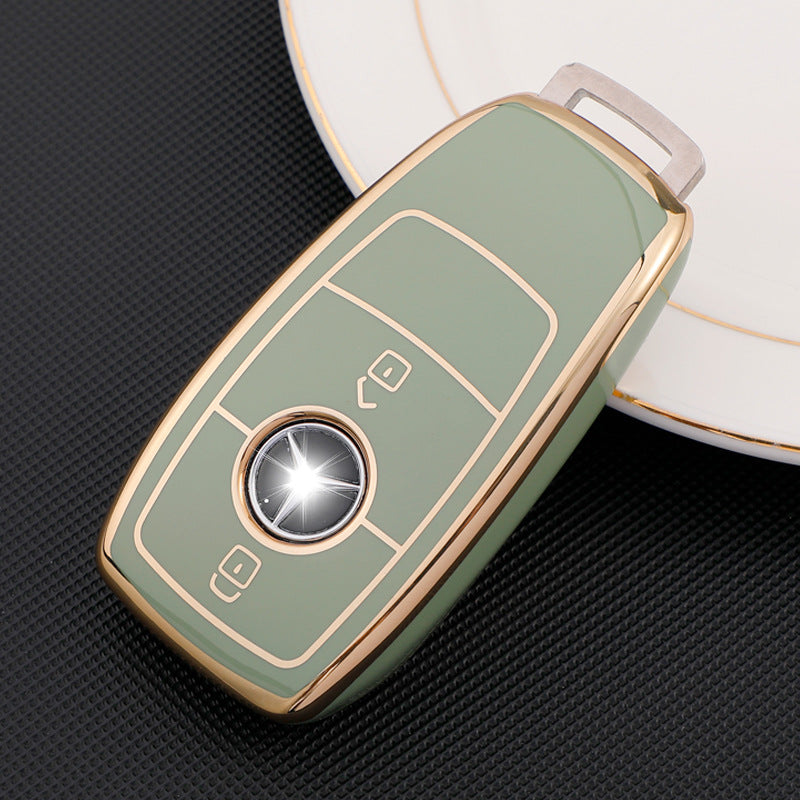 Carsine Mercedes Benz Car Key Case Golden Edge Green / Key case