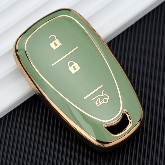 Carsine Chevrolet Car Key Case Golden Edge Green / Key case