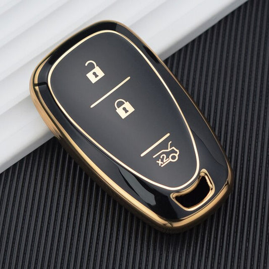 Carsine Chevrolet Car Key Case Golden Edge Black / Key case