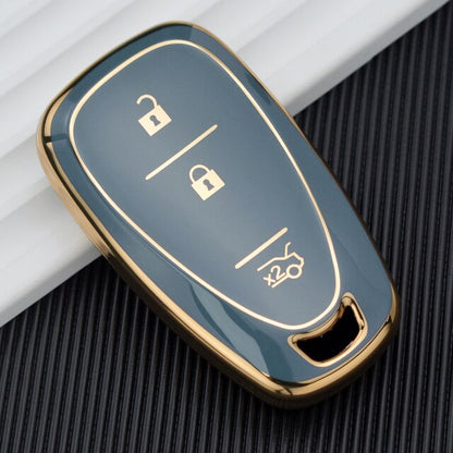 Carsine Chevrolet Car Key Case Golden Edge Grey / Key case