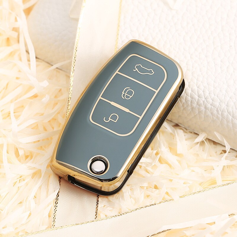 Carsine Ford Car Key Case Golden Edge Grey / Key case