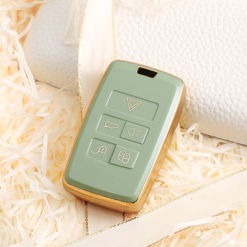 Carsine Land Rover Jaguar Car Key Case Golden Edge Green / Key case