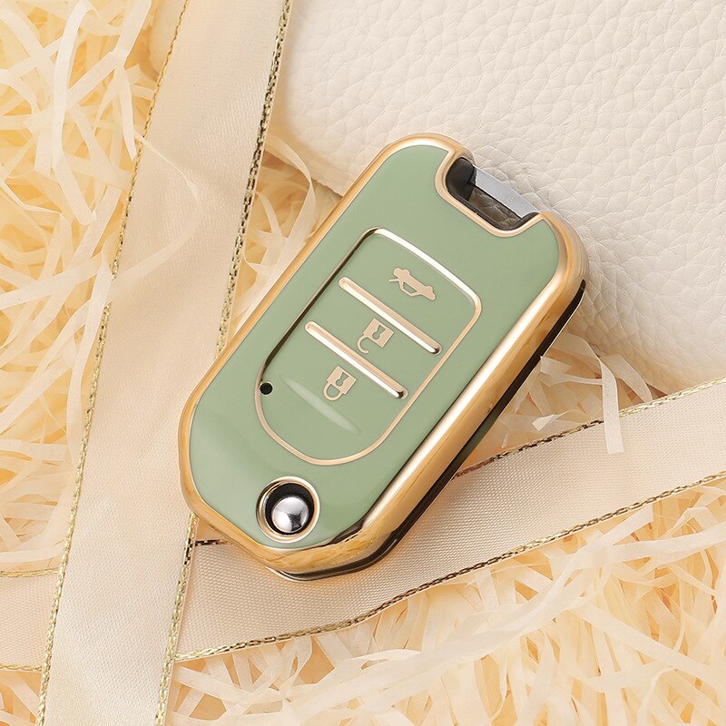 Carsine Honda Acura Car Key Case Golden Edge Green / Key case