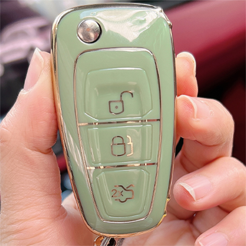 Carsine Ford Car Key Case Golden Edge Green / Key case