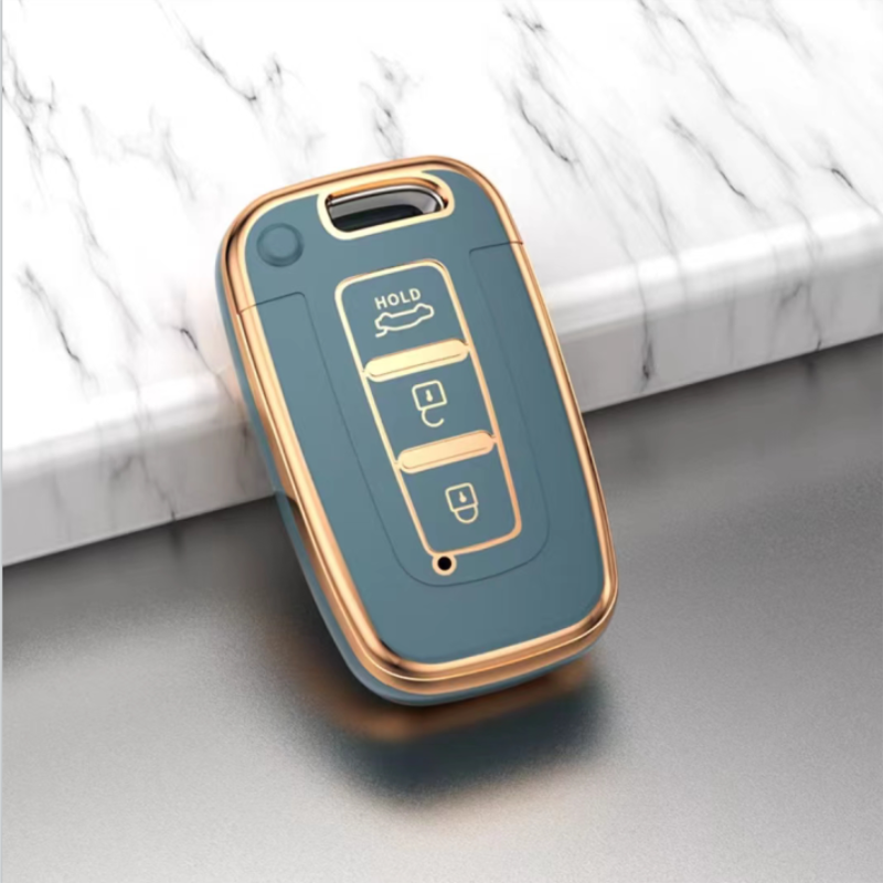 Carsine Hyundai Kia Car Key Case Golden Edge A / Grey / Key case