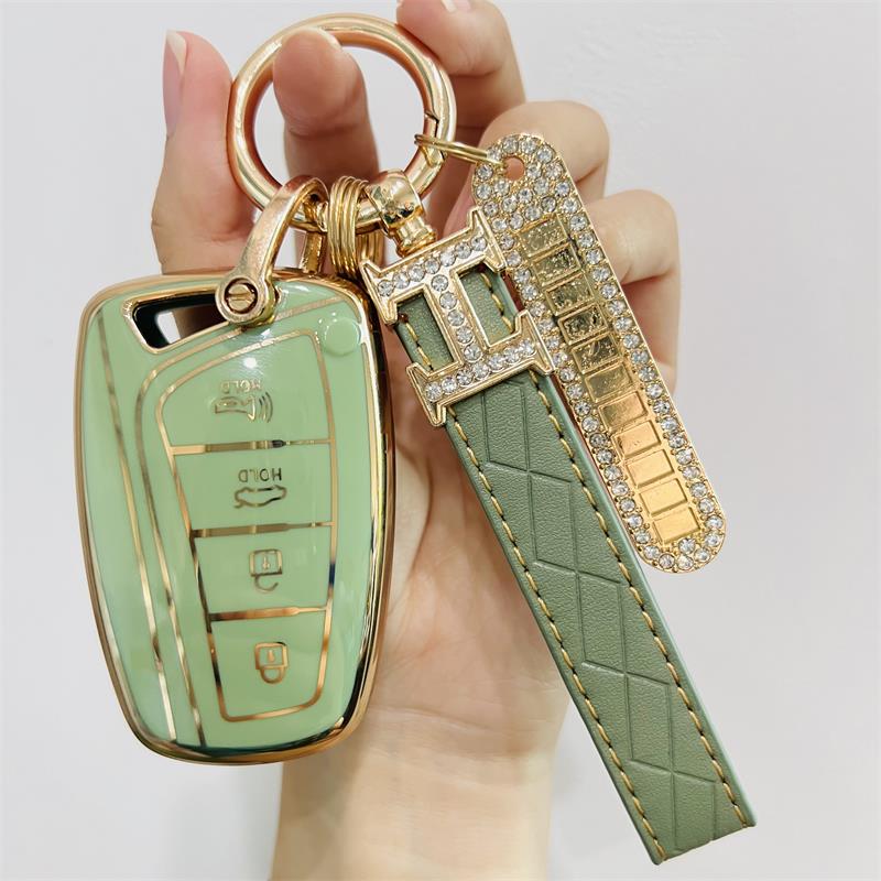 Carsine Hyundai Car Key Case Golden Edge