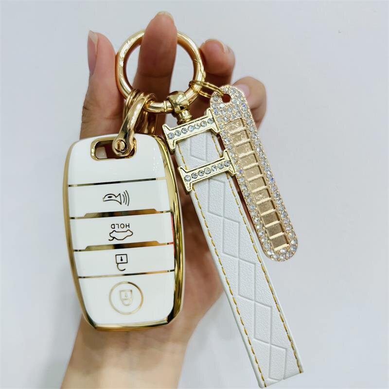 Carsine Kia Car Key Case Golden Edge