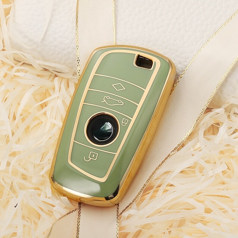 Carsine BMW Car Key Case Golden Edge Green / Key case