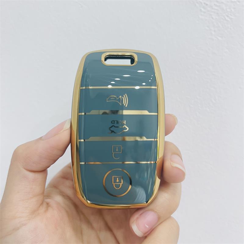 Carsine Kia Car Key Case Golden Edge Grey / Key case