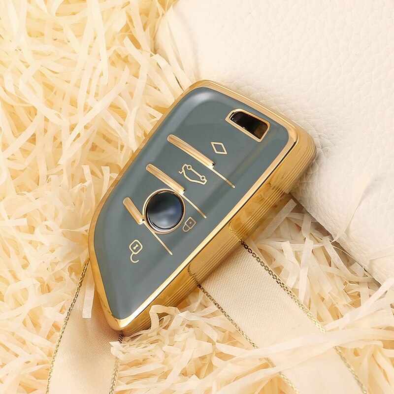 Carsine BMW Car Key Case Golden Edge Grey / Key case