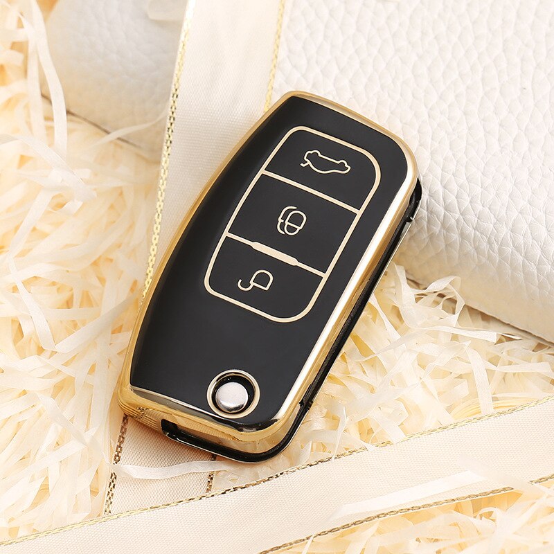 Carsine Ford Car Key Case Golden Edge Black / Key case