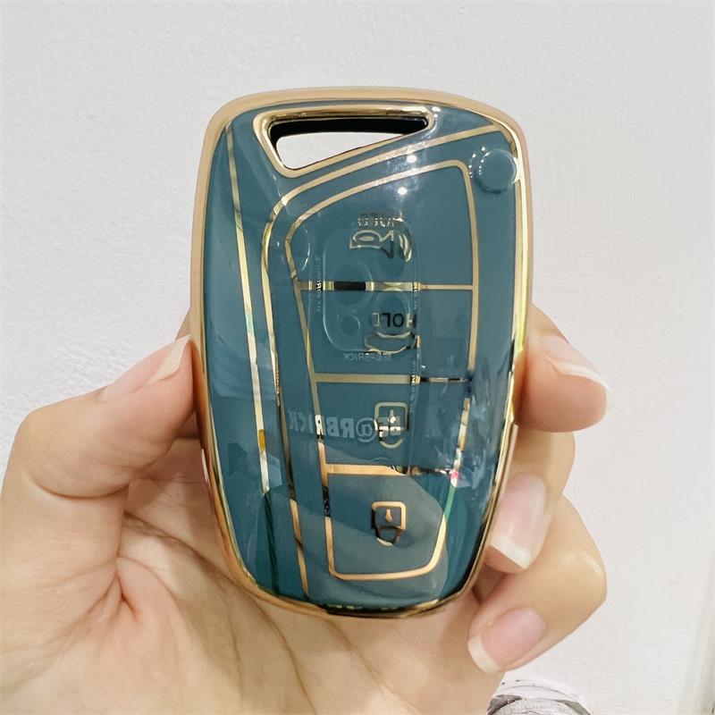 Carsine Hyundai Car Key Case Golden Edge Grey / Key case