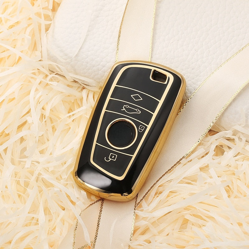 Carsine BMW Car Key Case Golden Edge Black / Key case