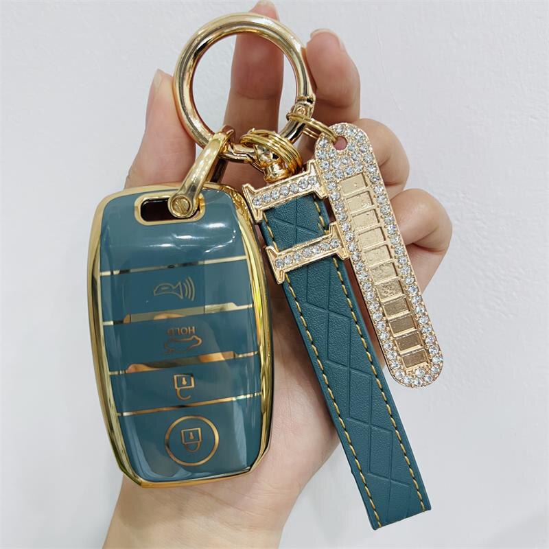 Carsine Kia Car Key Case Golden Edge