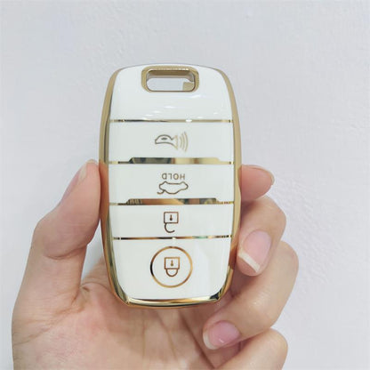 Carsine Kia Car Key Case Golden Edge White / Key case