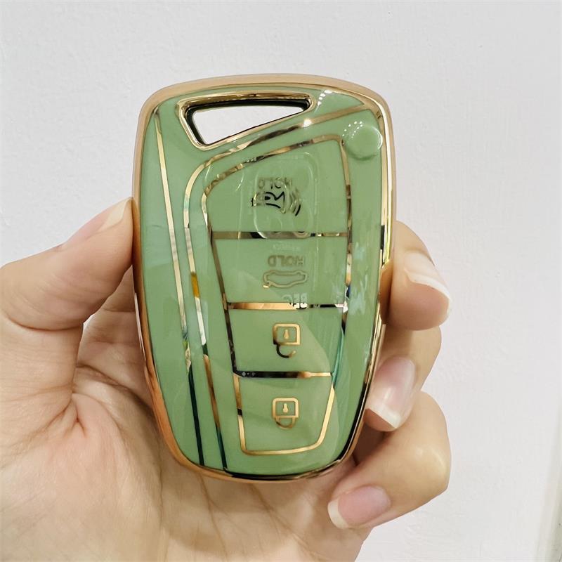 Carsine Hyundai Car Key Case Golden Edge