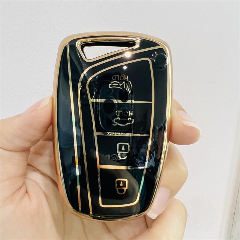 Carsine Hyundai Car Key Case Golden Edge Black / Key case