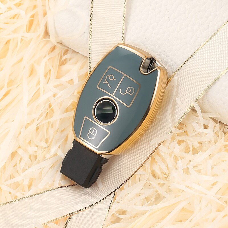 Carsine Mercedes Benz Car Key Case Golden Edge Grey / Key case
