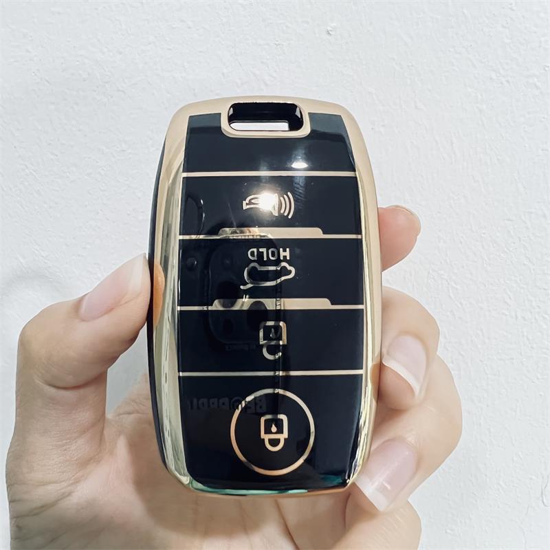 Carsine Kia Car Key Case Golden Edge Black / Key case