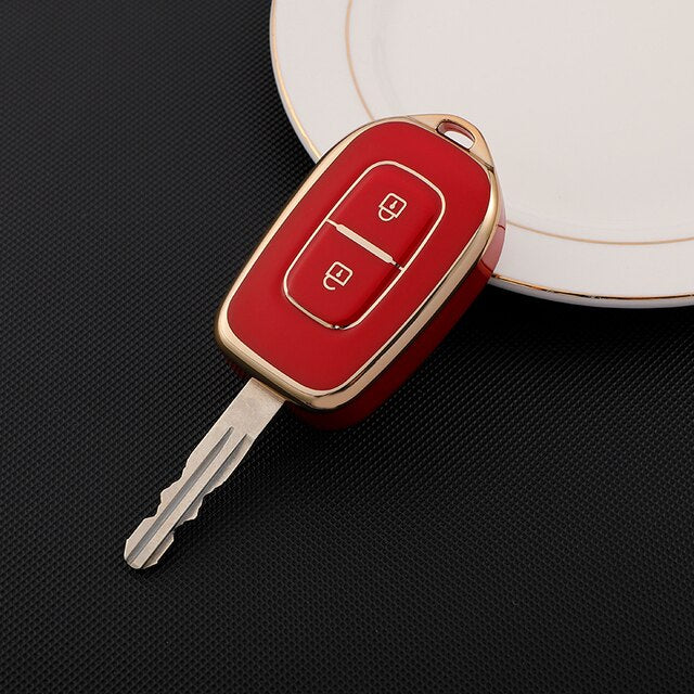 Carsine Renault Car Key Case Golden Edge Red / Key case