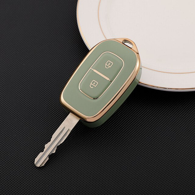 Carsine Renault Car Key Case Golden Edge Green / Key case